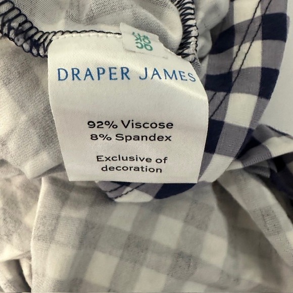 Draper James Gingham Dress Smocked Mini Square Neck Short Sleeve Casual Size 2X - Picture 12 of 13
